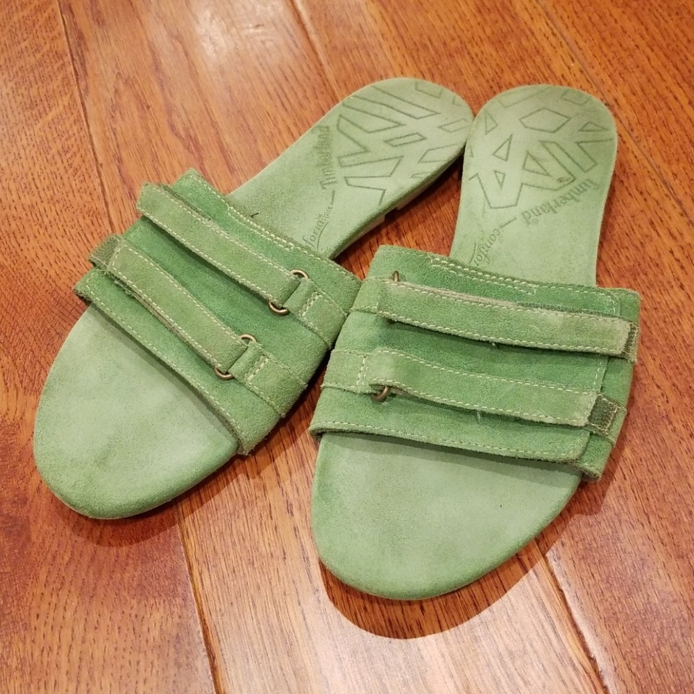 Timberland green slip ons
